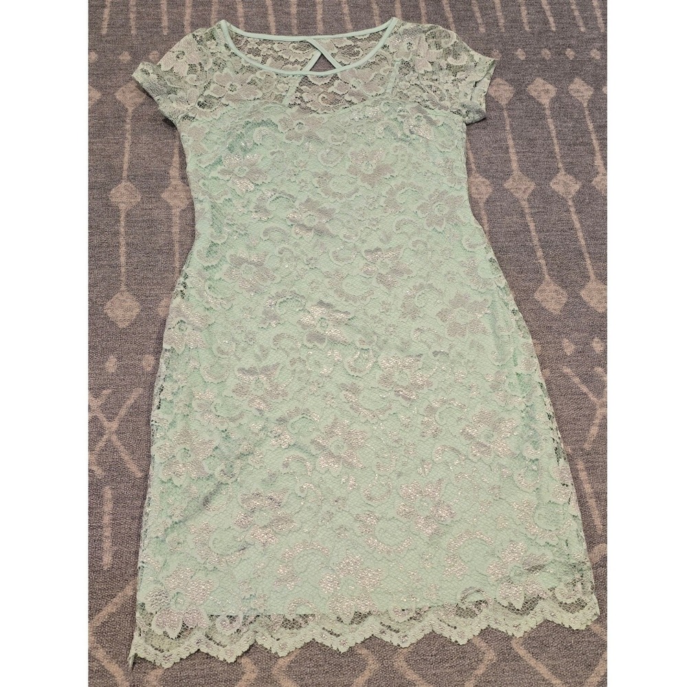 Lace Dress Mint Green Party Occasion Short Sleeve Kids‎ Girl